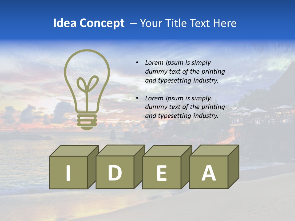 A Beautiful Sunset On A Tropical Beach Powerpoint Template PowerPoint Template