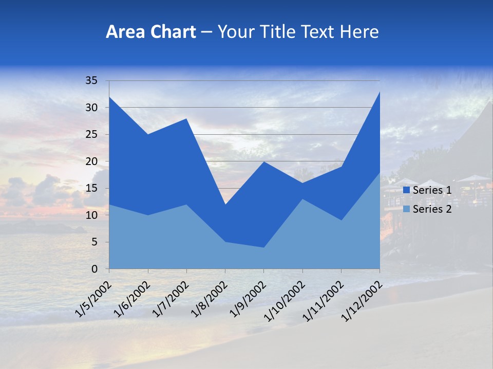A Beautiful Sunset On A Tropical Beach Powerpoint Template PowerPoint Template