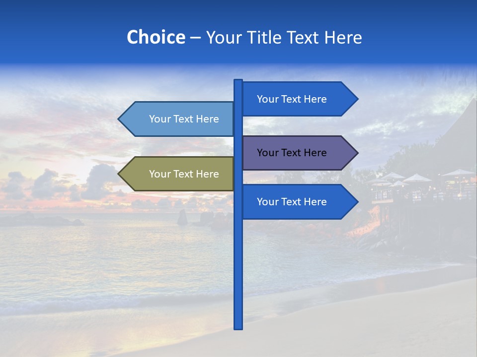 A Beautiful Sunset On A Tropical Beach Powerpoint Template PowerPoint Template