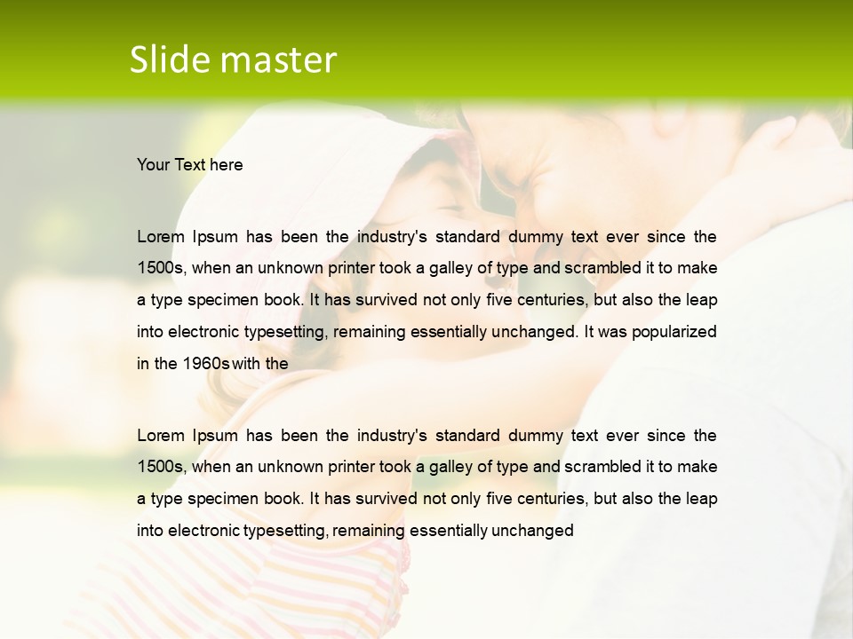 A Man Holding A Little Girl In His Arms PowerPoint Template