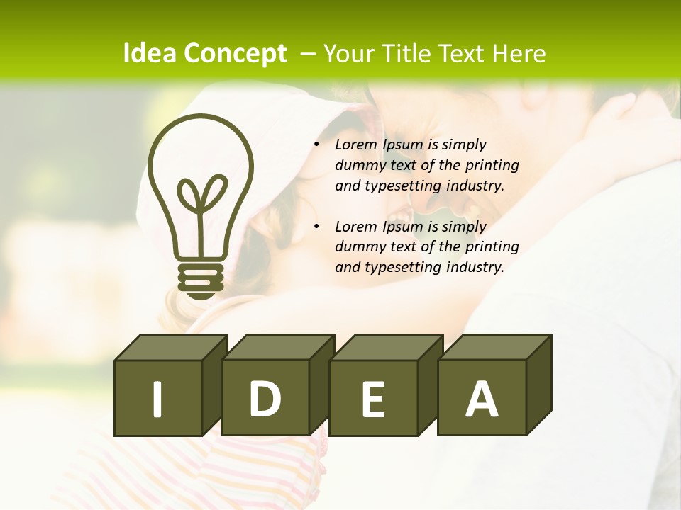 A Man Holding A Little Girl In His Arms PowerPoint Template