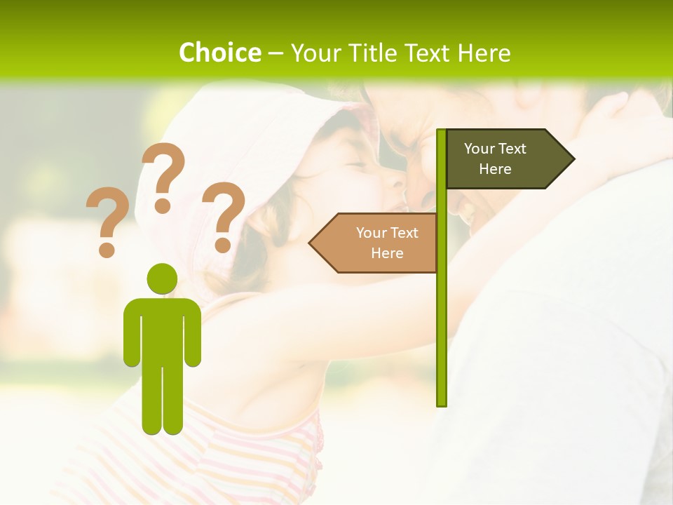 A Man Holding A Little Girl In His Arms PowerPoint Template