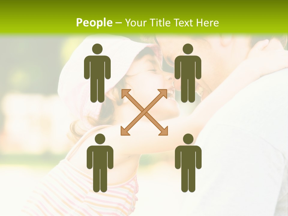 A Man Holding A Little Girl In His Arms PowerPoint Template