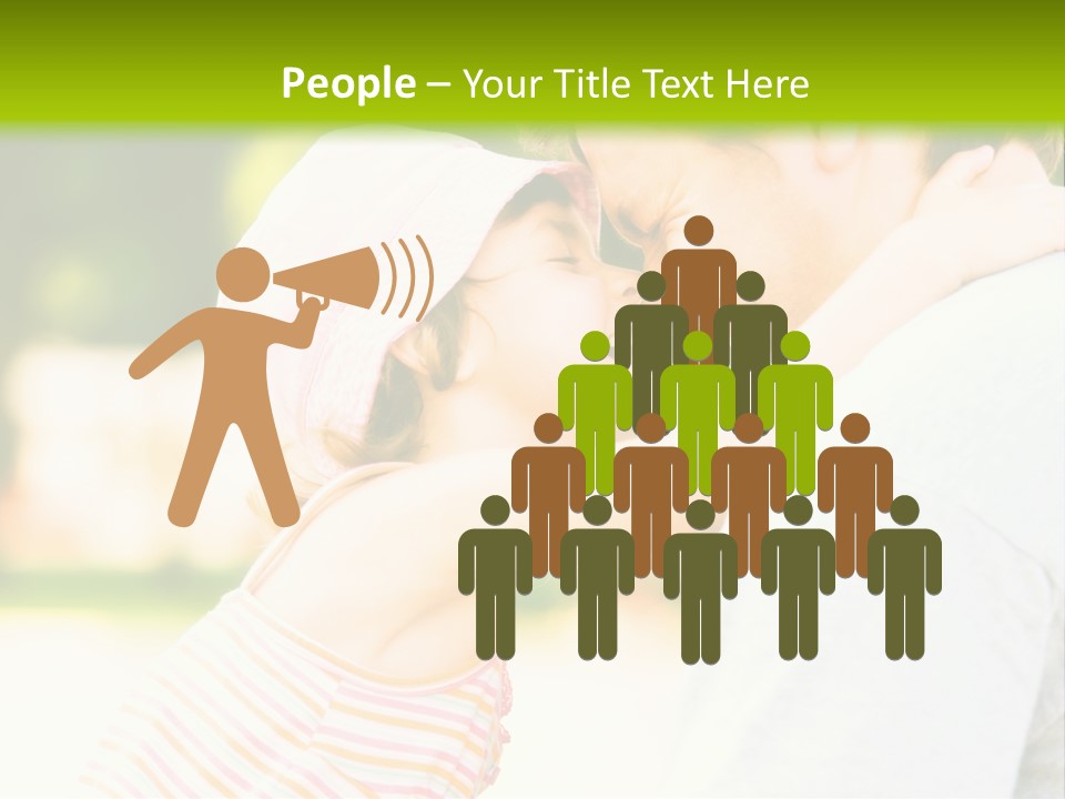 A Man Holding A Little Girl In His Arms PowerPoint Template