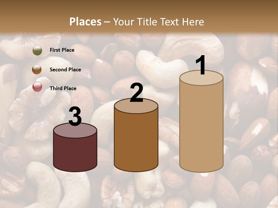 A Pile Of Nuts With A Brown Background PowerPoint Template