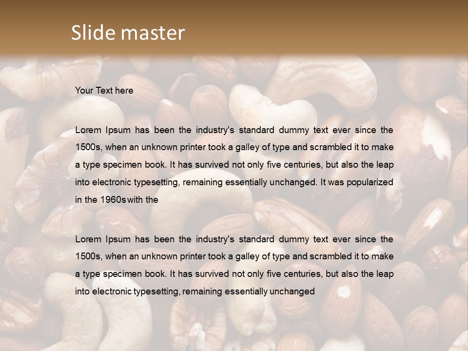 A Pile Of Nuts With A Brown Background PowerPoint Template