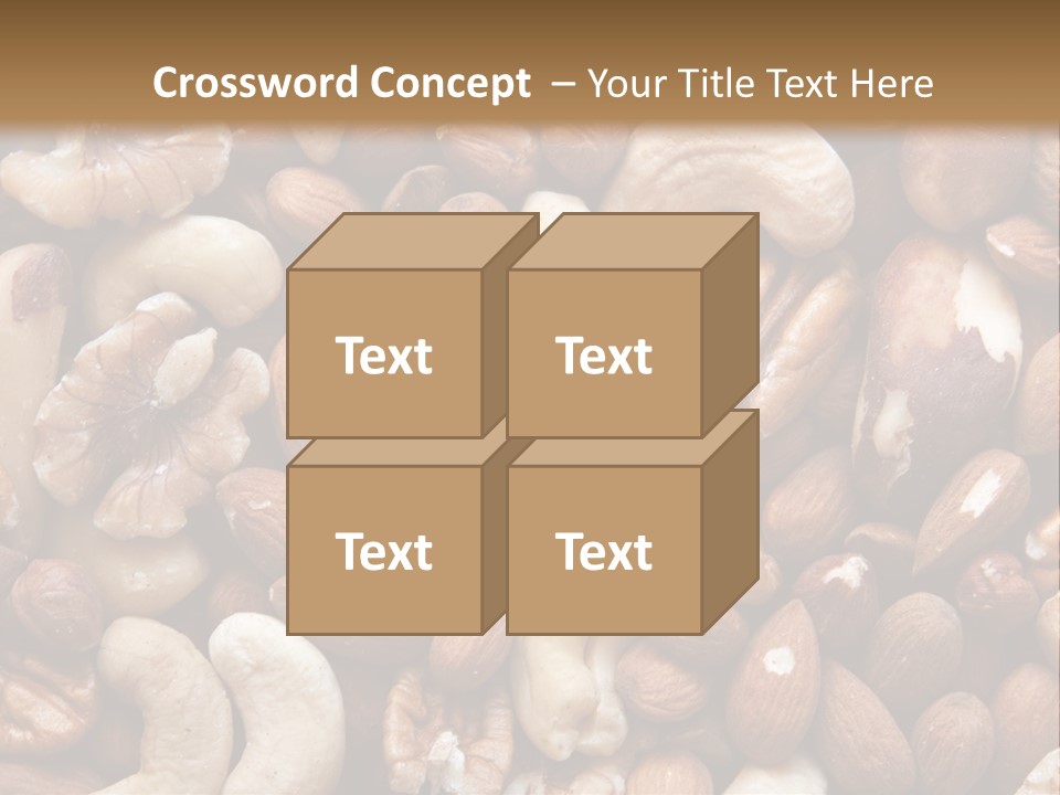 A Pile Of Nuts With A Brown Background PowerPoint Template