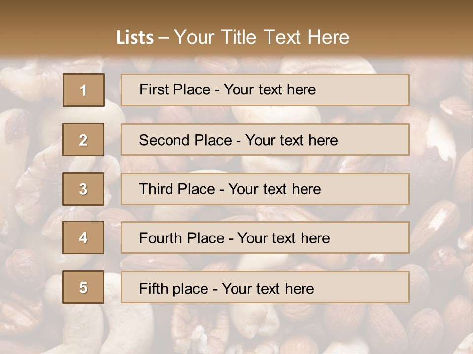 A Pile Of Nuts With A Brown Background PowerPoint Template
