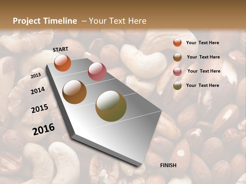A Pile Of Nuts With A Brown Background PowerPoint Template