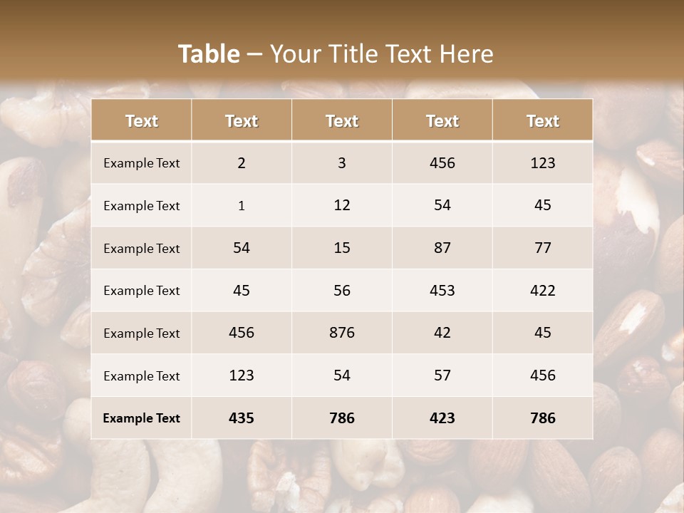 A Pile Of Nuts With A Brown Background PowerPoint Template