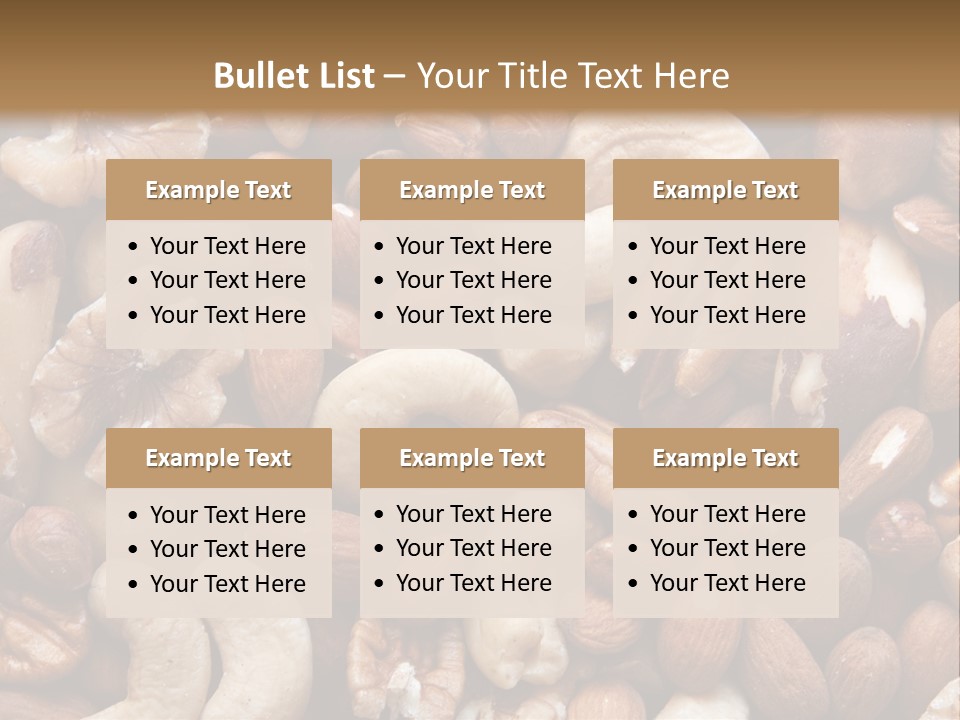 A Pile Of Nuts With A Brown Background PowerPoint Template