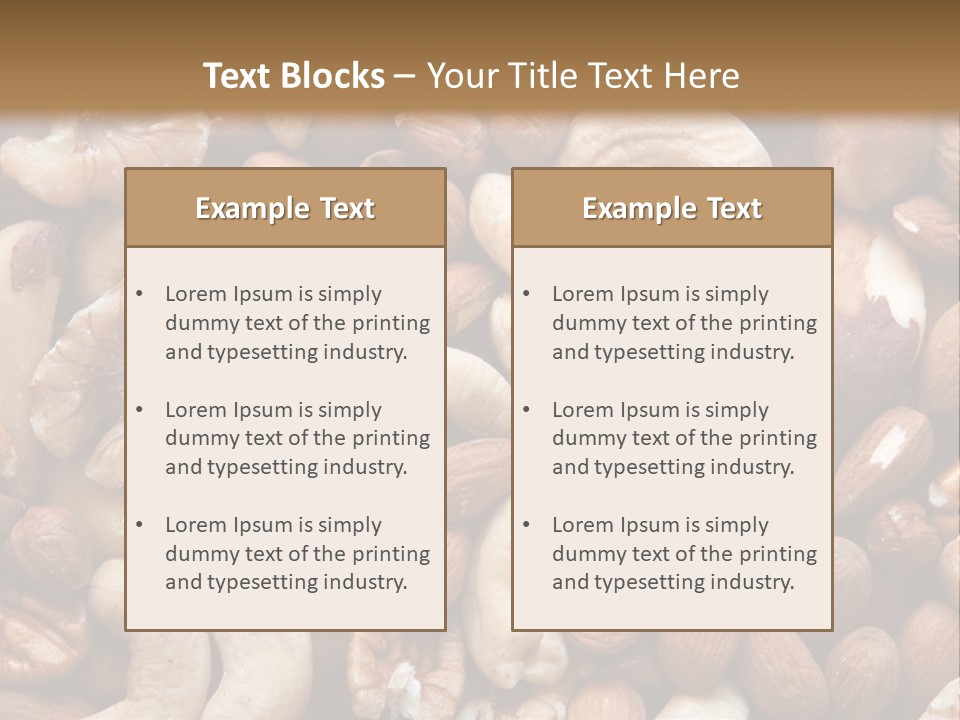A Pile Of Nuts With A Brown Background PowerPoint Template