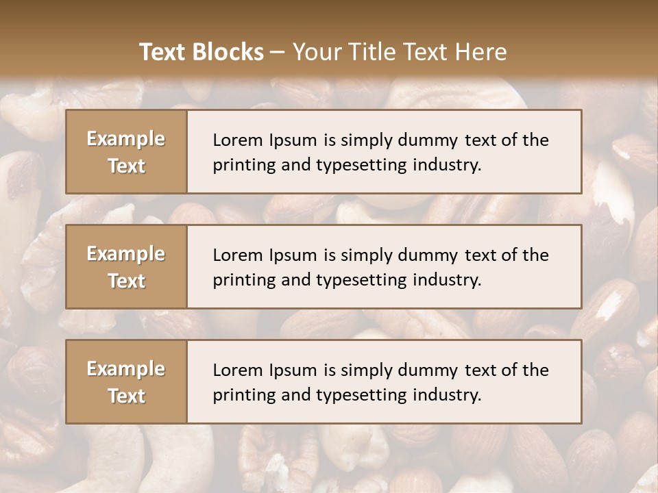 A Pile Of Nuts With A Brown Background PowerPoint Template