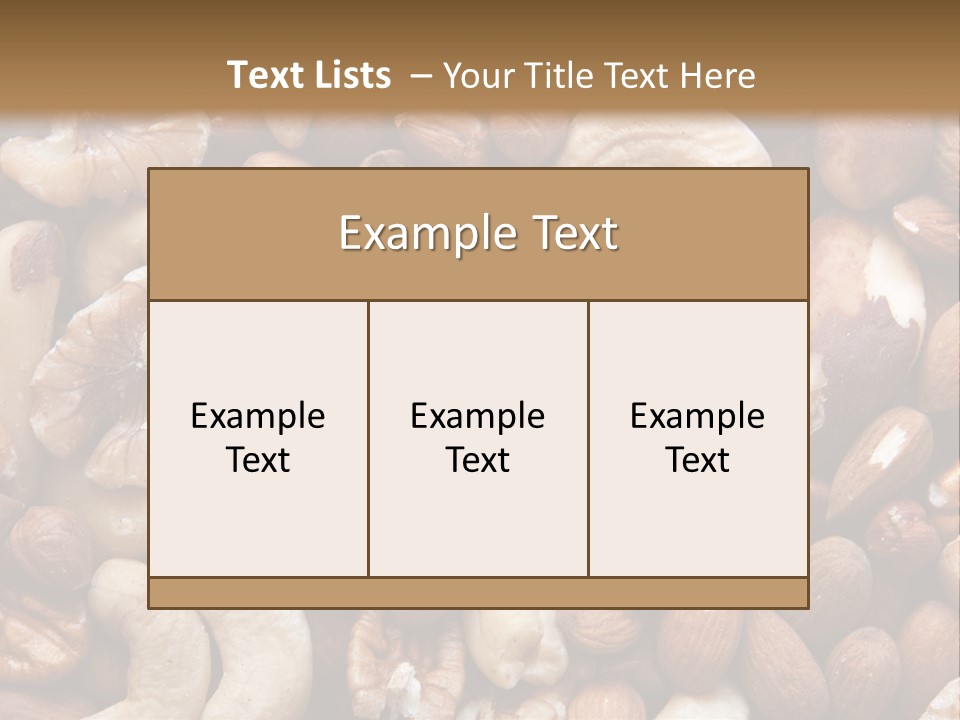A Pile Of Nuts With A Brown Background PowerPoint Template
