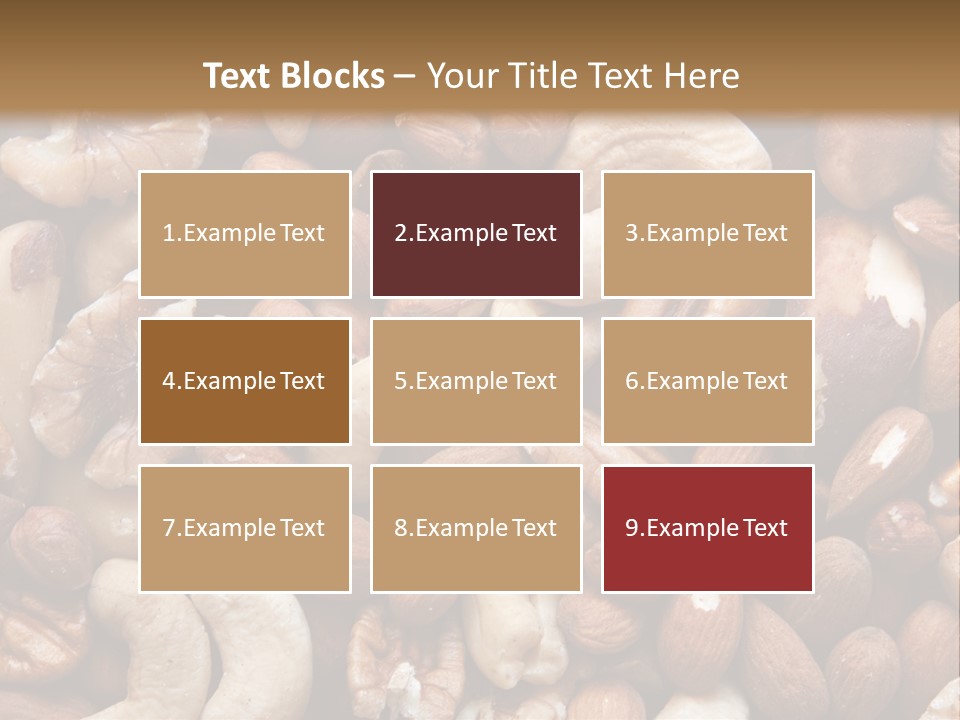 A Pile Of Nuts With A Brown Background PowerPoint Template