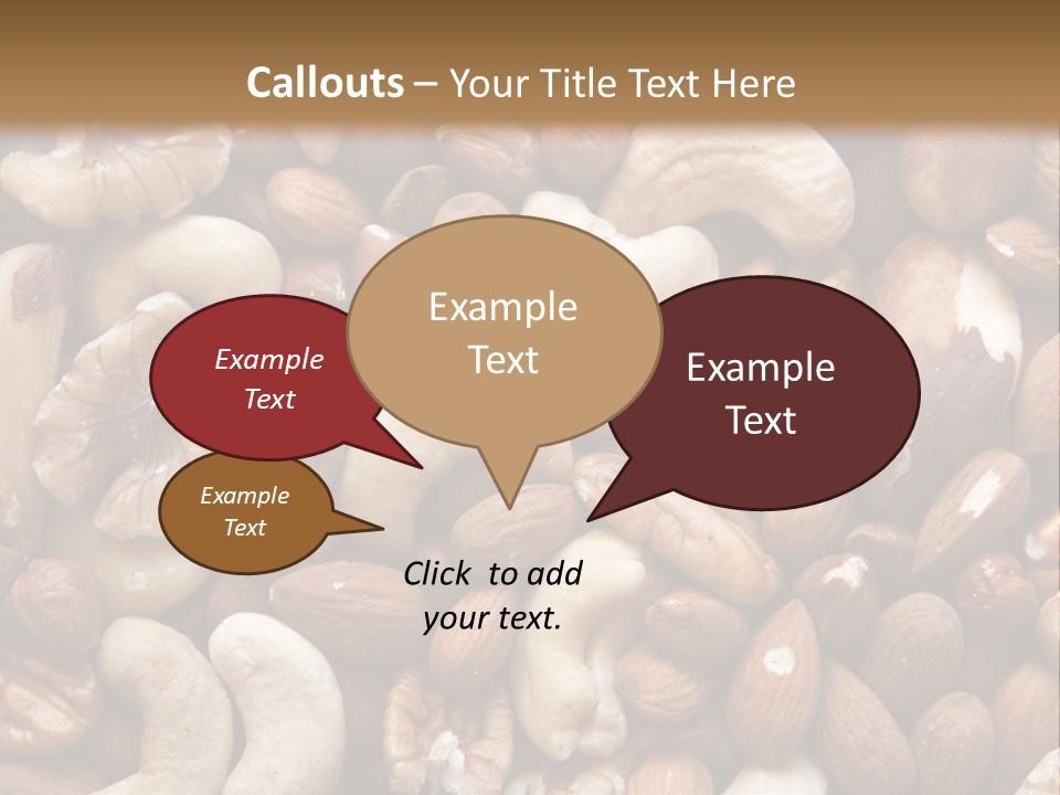 A Pile Of Nuts With A Brown Background PowerPoint Template