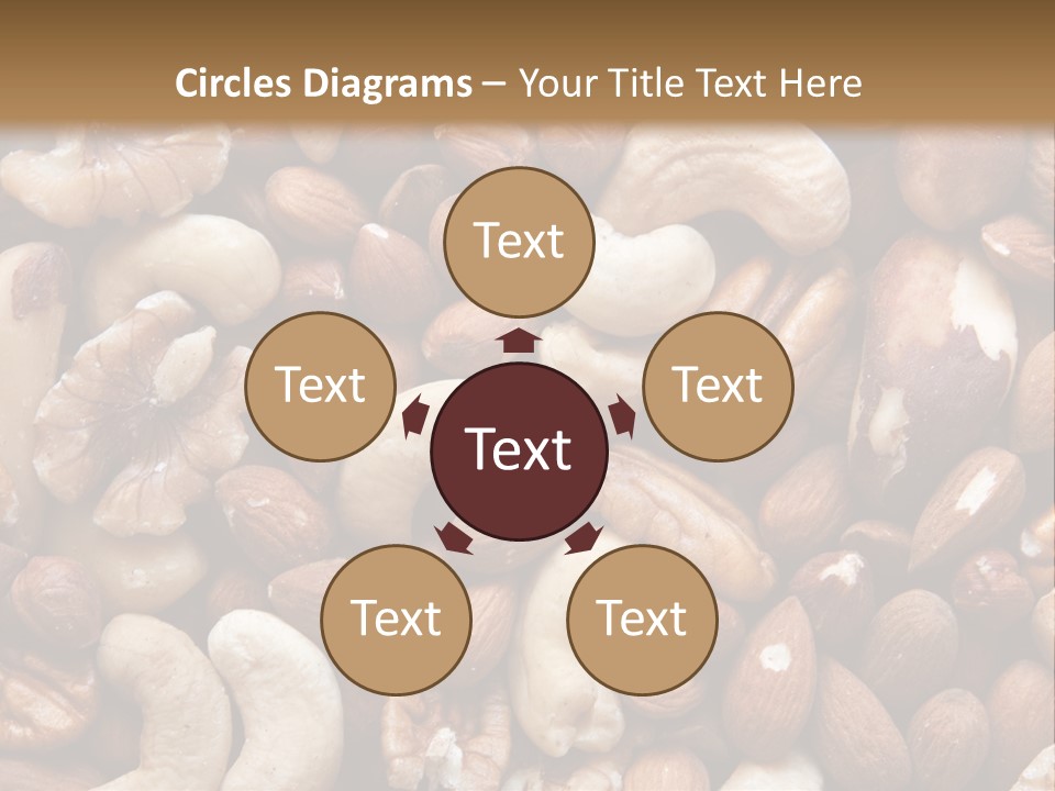 A Pile Of Nuts With A Brown Background PowerPoint Template