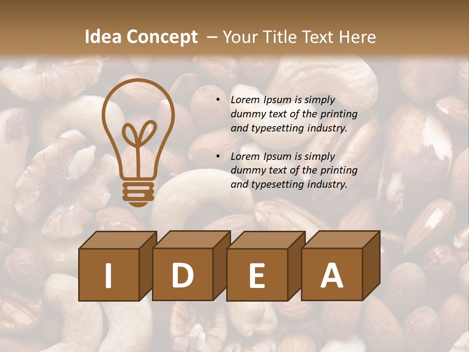 A Pile Of Nuts With A Brown Background PowerPoint Template