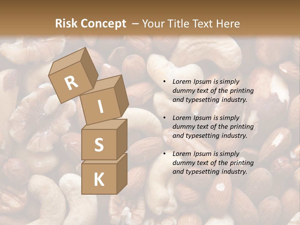 A Pile Of Nuts With A Brown Background PowerPoint Template