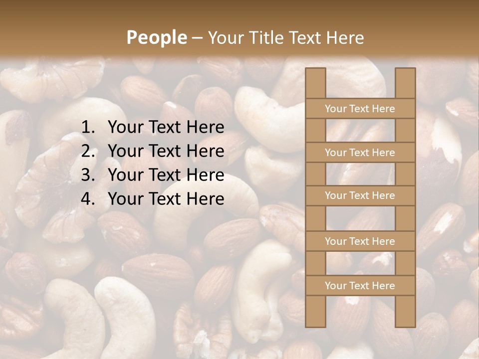 A Pile Of Nuts With A Brown Background PowerPoint Template