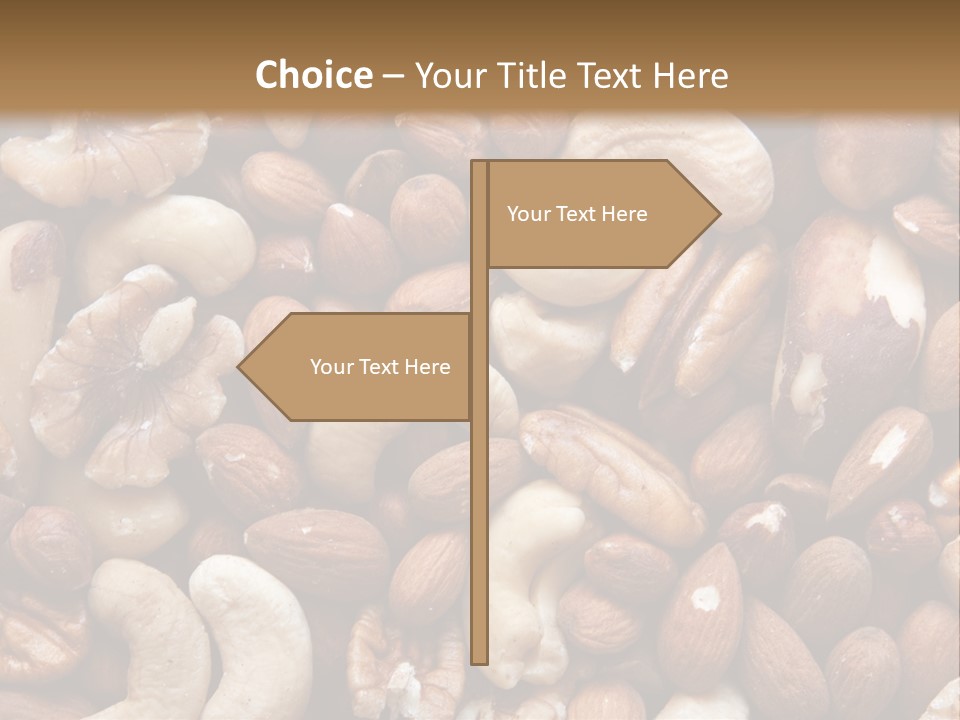 A Pile Of Nuts With A Brown Background PowerPoint Template
