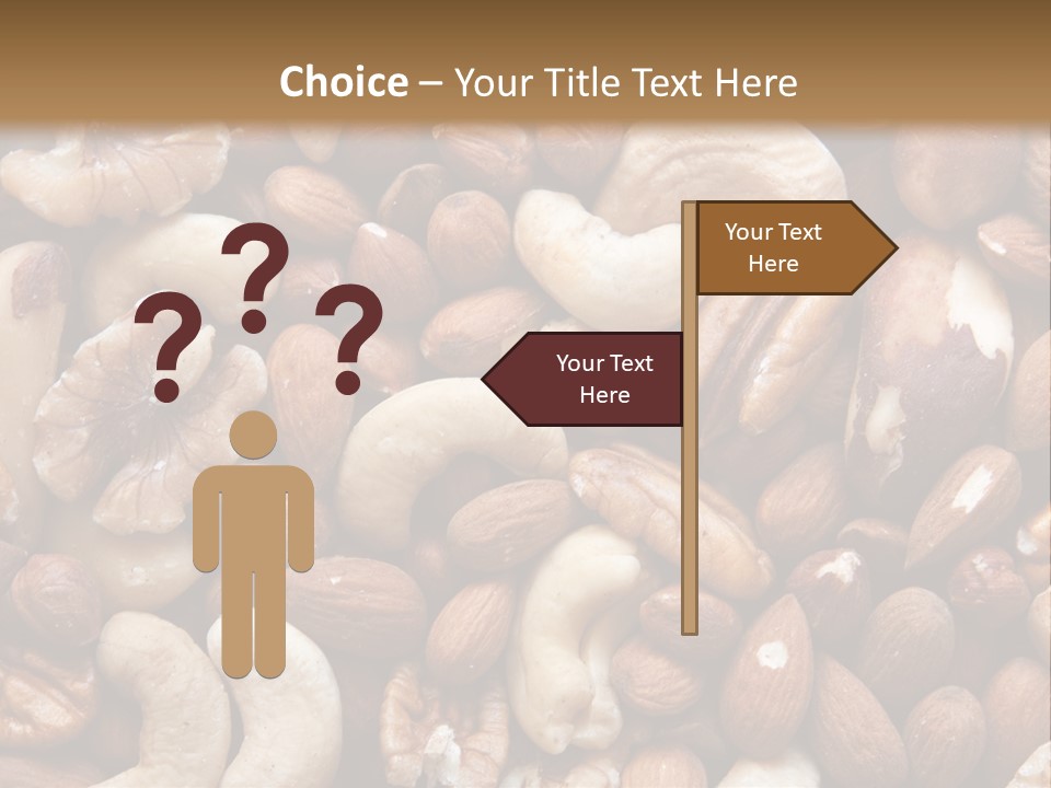 A Pile Of Nuts With A Brown Background PowerPoint Template