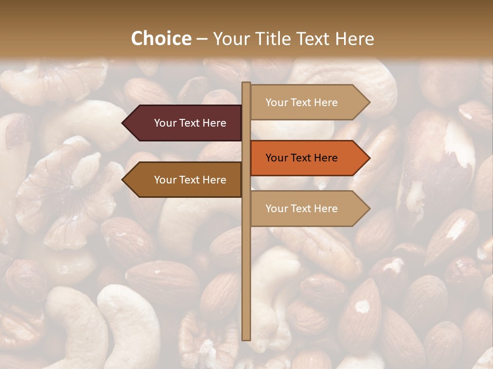 A Pile Of Nuts With A Brown Background PowerPoint Template