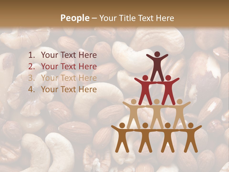 A Pile Of Nuts With A Brown Background PowerPoint Template
