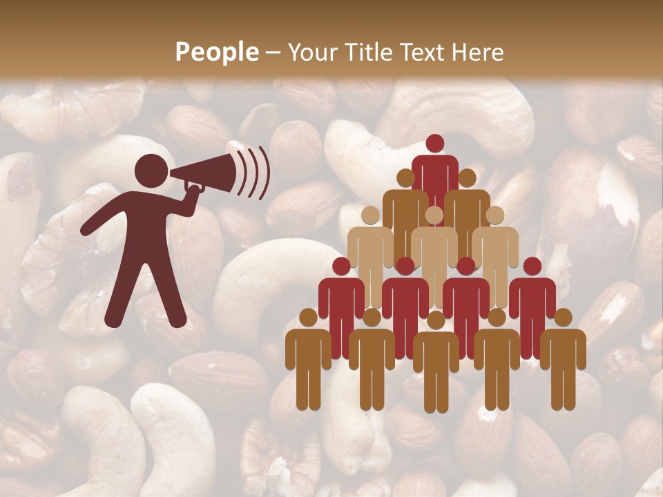 A Pile Of Nuts With A Brown Background PowerPoint Template