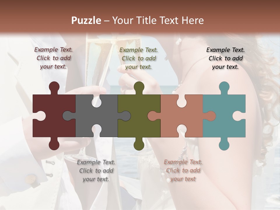 A Man And Woman Kissing While Holding Champagne Glasses PowerPoint Template