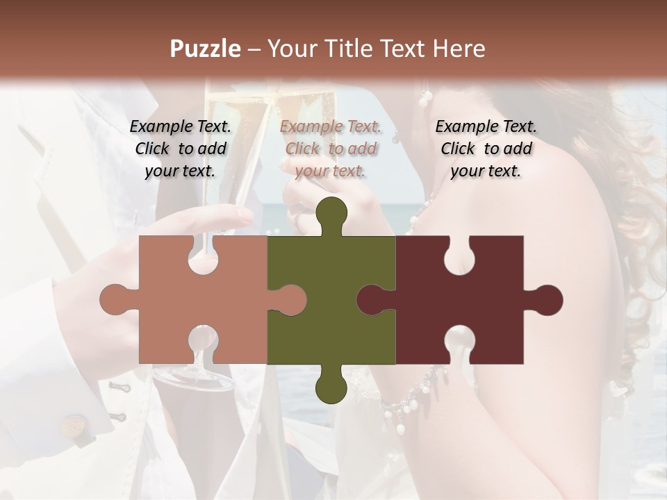 A Man And Woman Kissing While Holding Champagne Glasses PowerPoint Template