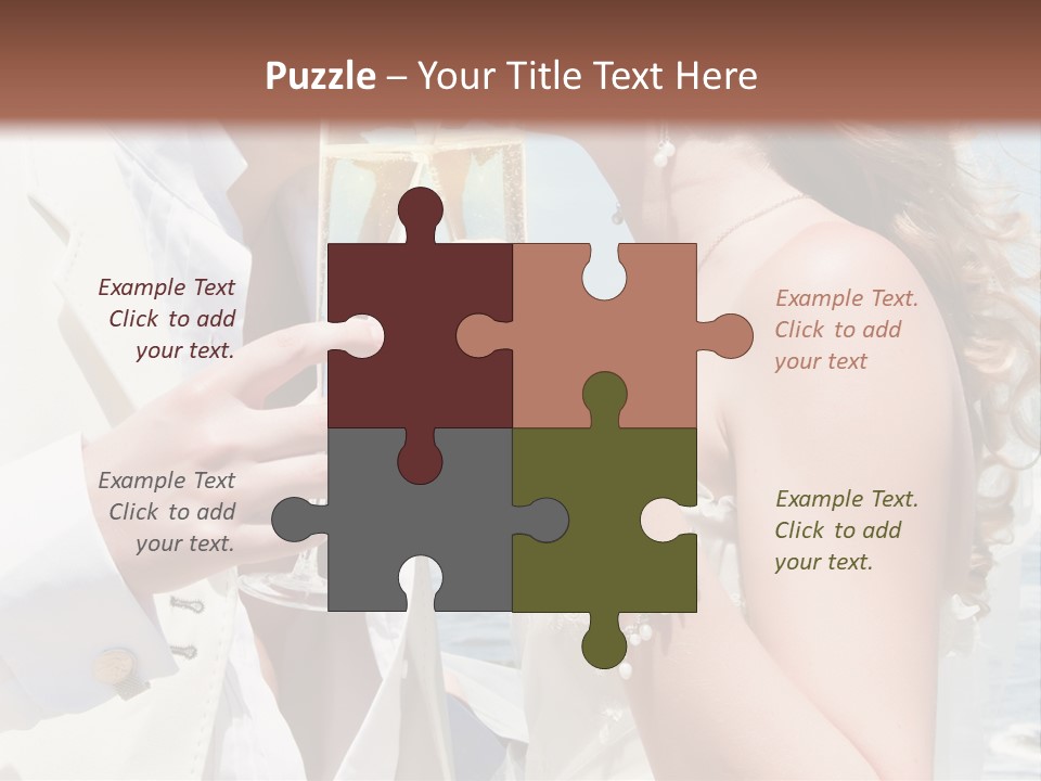 A Man And Woman Kissing While Holding Champagne Glasses PowerPoint Template