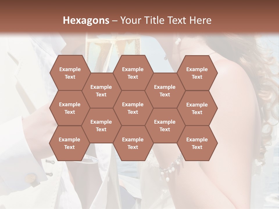 A Man And Woman Kissing While Holding Champagne Glasses PowerPoint Template