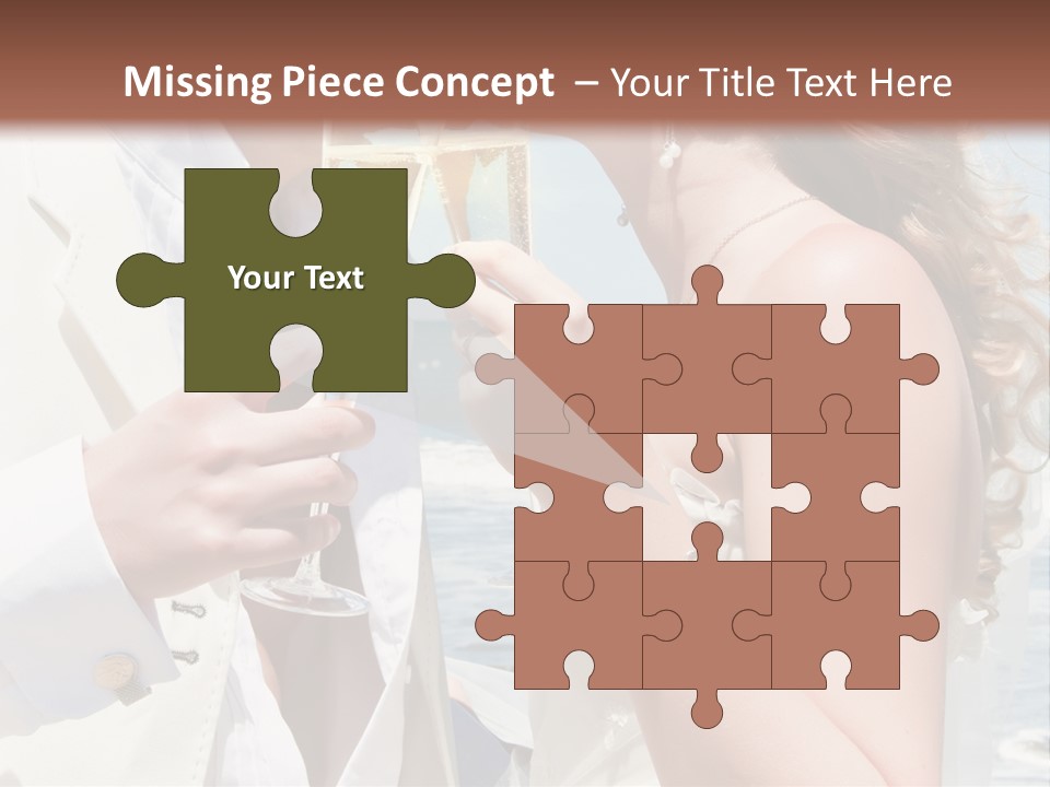 A Man And Woman Kissing While Holding Champagne Glasses PowerPoint Template