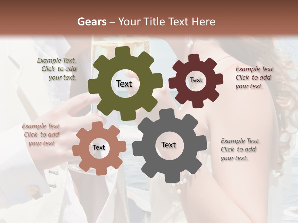 A Man And Woman Kissing While Holding Champagne Glasses PowerPoint Template