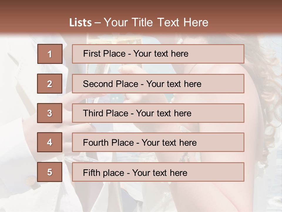 A Man And Woman Kissing While Holding Champagne Glasses PowerPoint Template