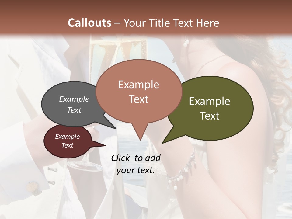 A Man And Woman Kissing While Holding Champagne Glasses PowerPoint Template