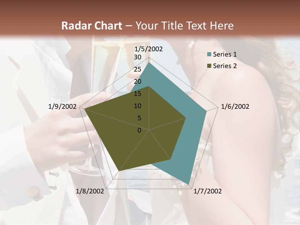 A Man And Woman Kissing While Holding Champagne Glasses PowerPoint Template