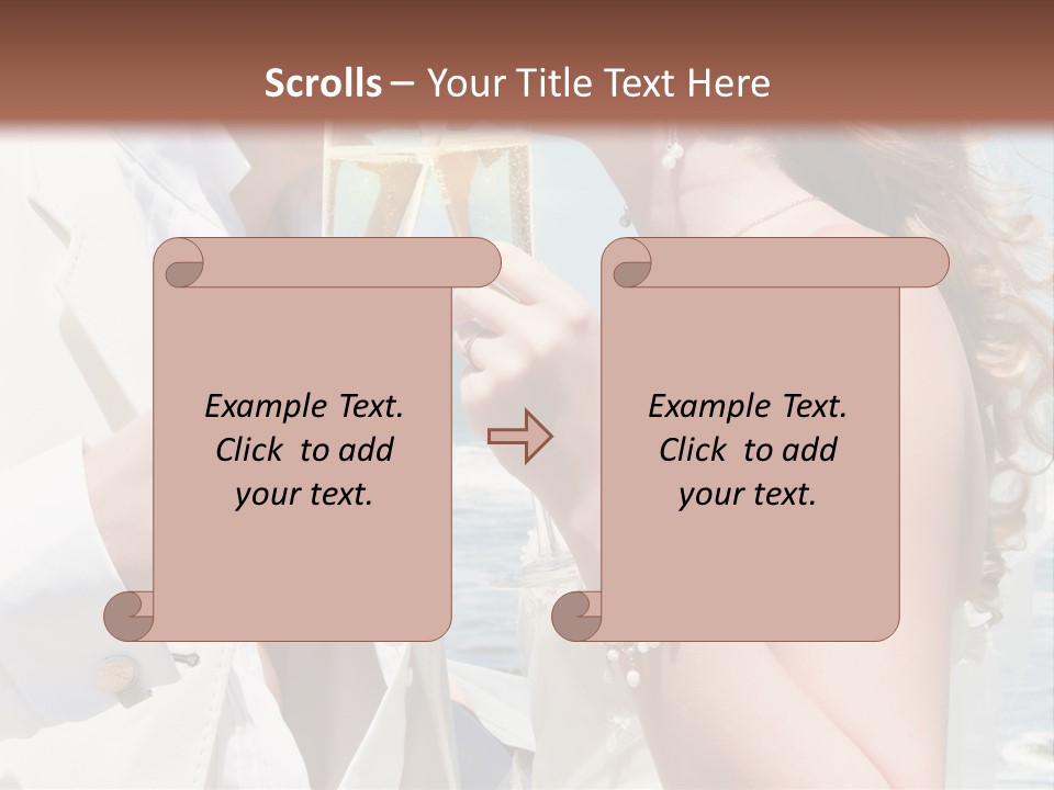 A Man And Woman Kissing While Holding Champagne Glasses PowerPoint Template