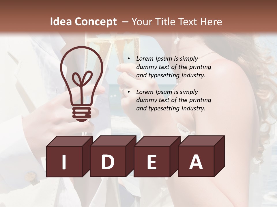 A Man And Woman Kissing While Holding Champagne Glasses PowerPoint Template