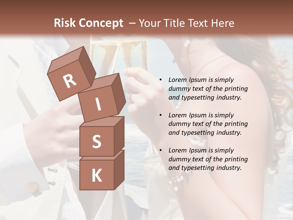 A Man And Woman Kissing While Holding Champagne Glasses PowerPoint Template