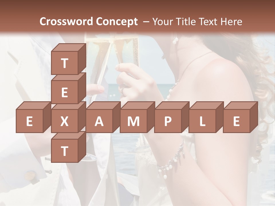 A Man And Woman Kissing While Holding Champagne Glasses PowerPoint Template