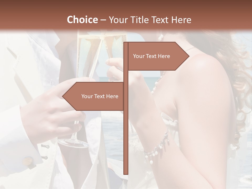 A Man And Woman Kissing While Holding Champagne Glasses PowerPoint Template