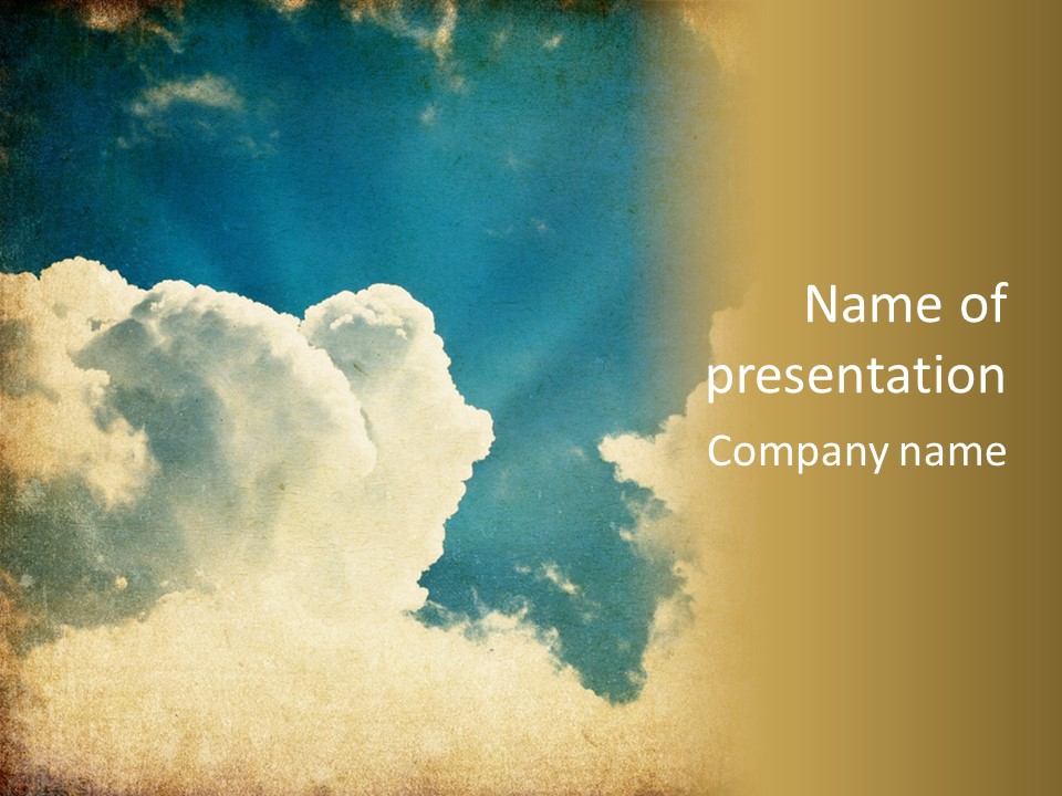 A Picture Of A Cloud In The Sky PowerPoint Template