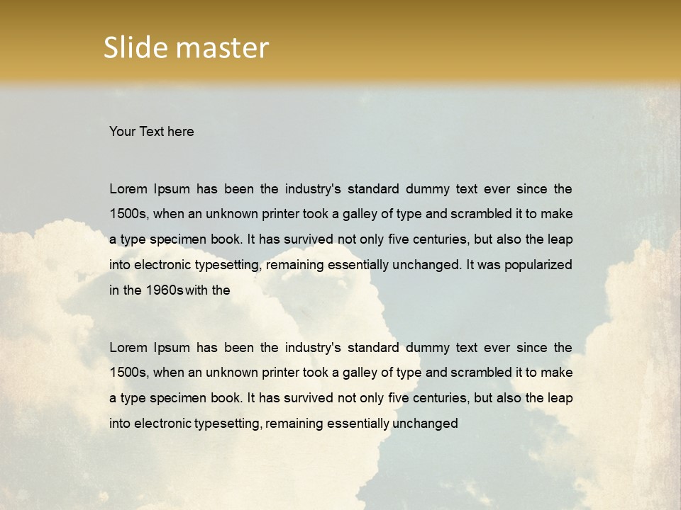 A Picture Of A Cloud In The Sky PowerPoint Template