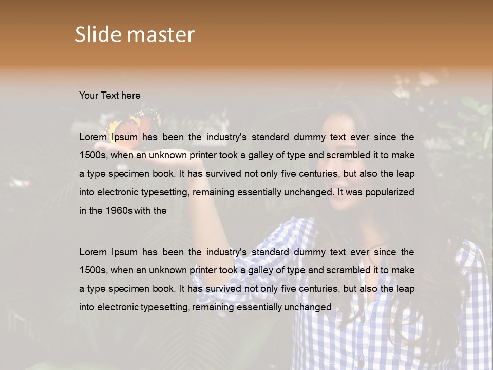 A Woman Holding A Butterfly In Her Hand PowerPoint Template