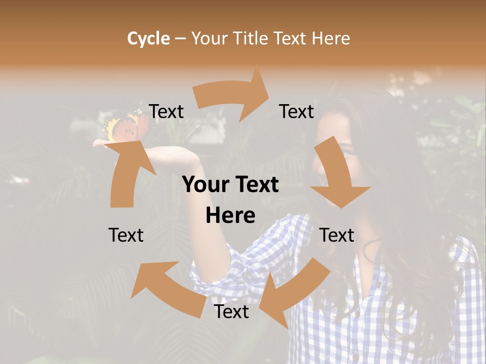 A Woman Holding A Butterfly In Her Hand PowerPoint Template