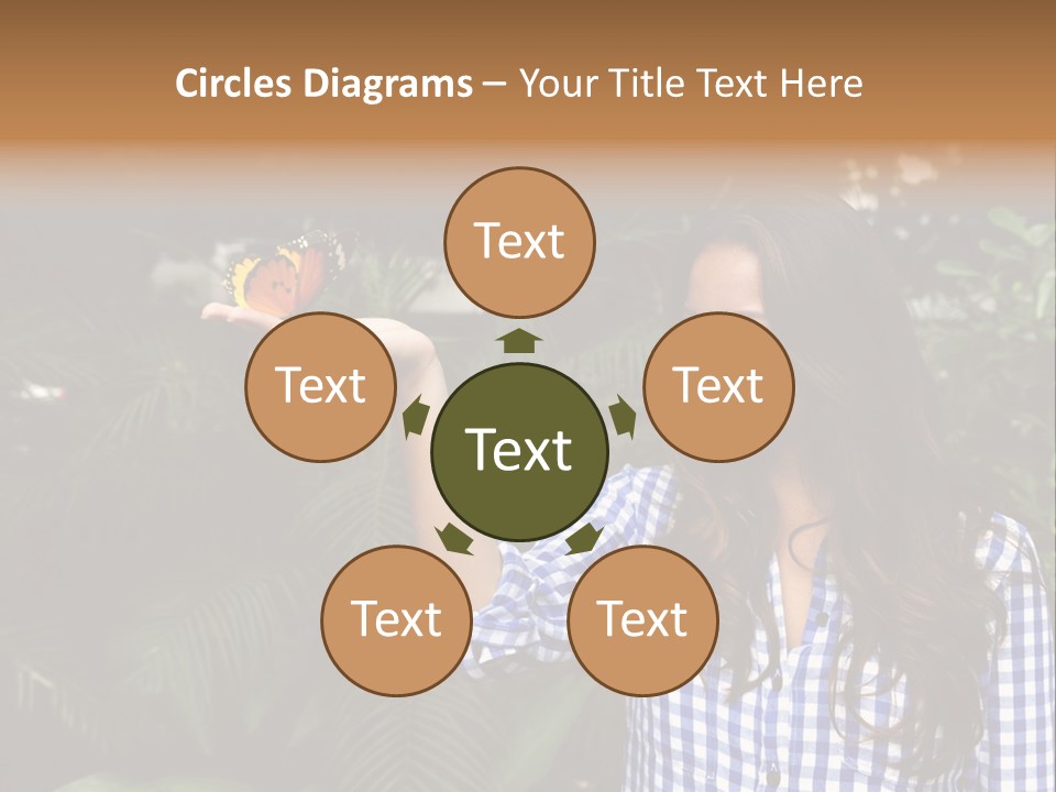 A Woman Holding A Butterfly In Her Hand PowerPoint Template