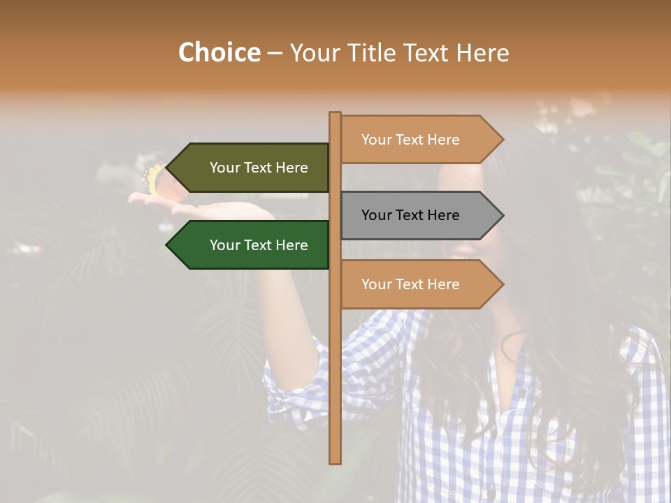 A Woman Holding A Butterfly In Her Hand PowerPoint Template