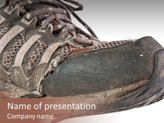 Isolated Shoes Backpacking PowerPoint Template